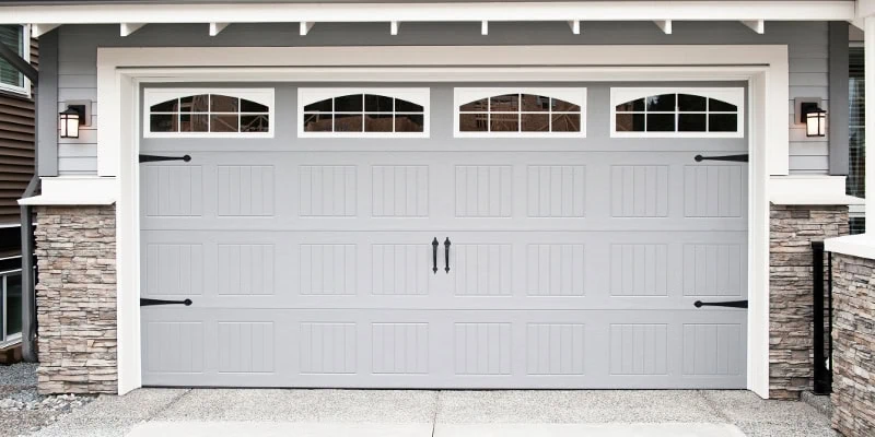 Modern dark garage door